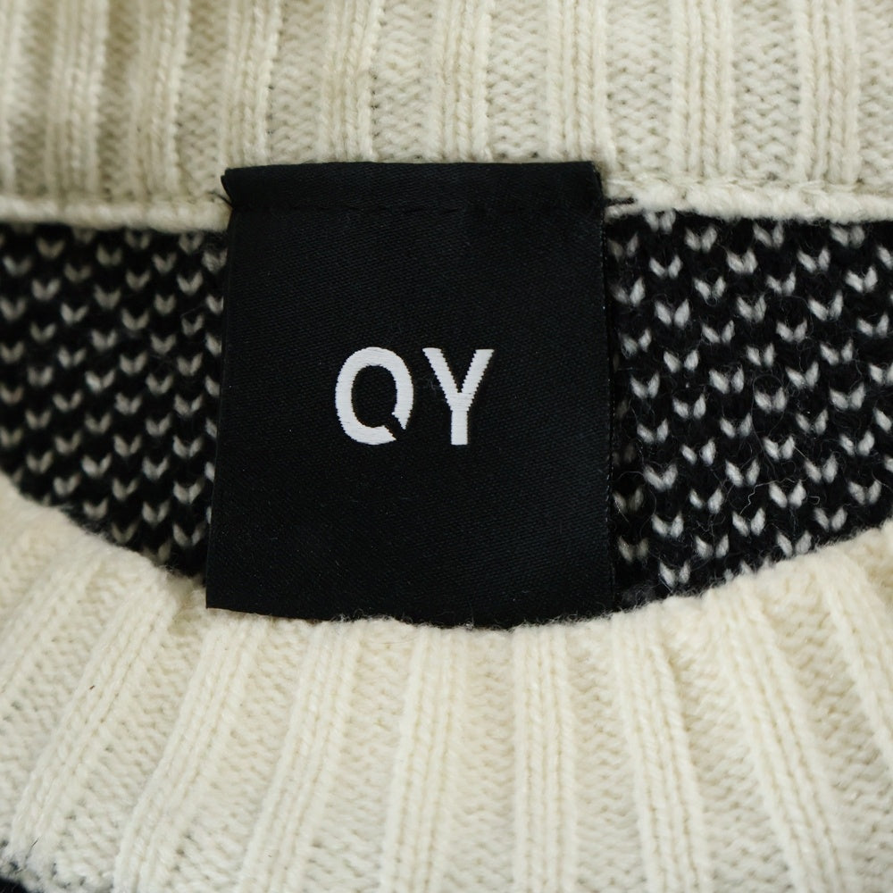 OY(オーワイ) Cube Odolly Knit ベア クルーネック ウールニットセーター ブラック