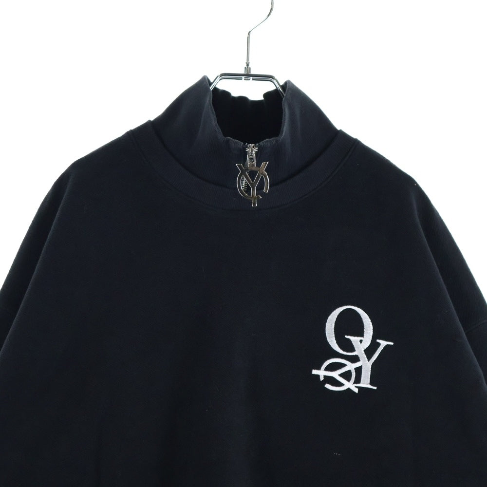 OY(オーワイ) REVERSE ZIPPER POLA MTM ハーフジップ ハイネック スウェットトレーナー ブラック