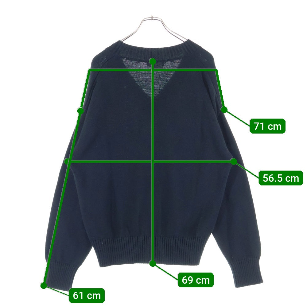 AMI Alexandre Mattiussi(アミアレクサンドルマテュッシ) V NECK SWEATER ハートロゴ Vネックニットセーター ネイビー HKC001.001