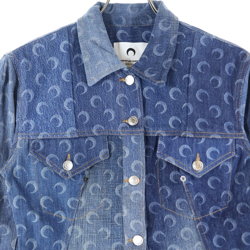 MARINE SERRE(マリーン セル) 21SS Denim Jacket 総柄 デニムジャケット インディゴ J036SS21WU