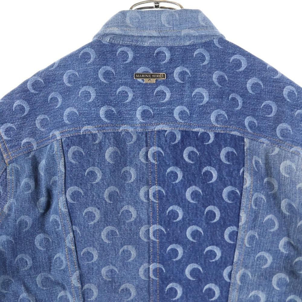 MARINE SERRE(マリーン セル) 21SS Denim Jacket 総柄 デニムジャケット インディゴ J036SS21WU