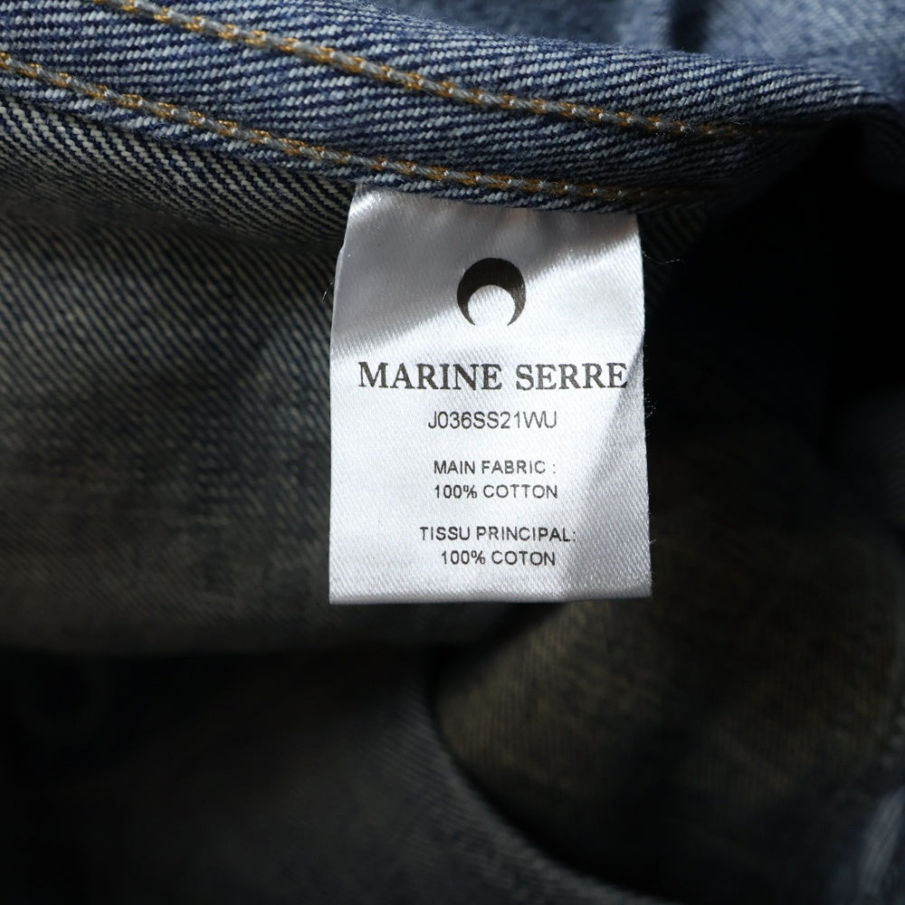 MARINE SERRE(マリーン セル) 21SS Denim Jacket 総柄 デニムジャケット インディゴ J036SS21WU