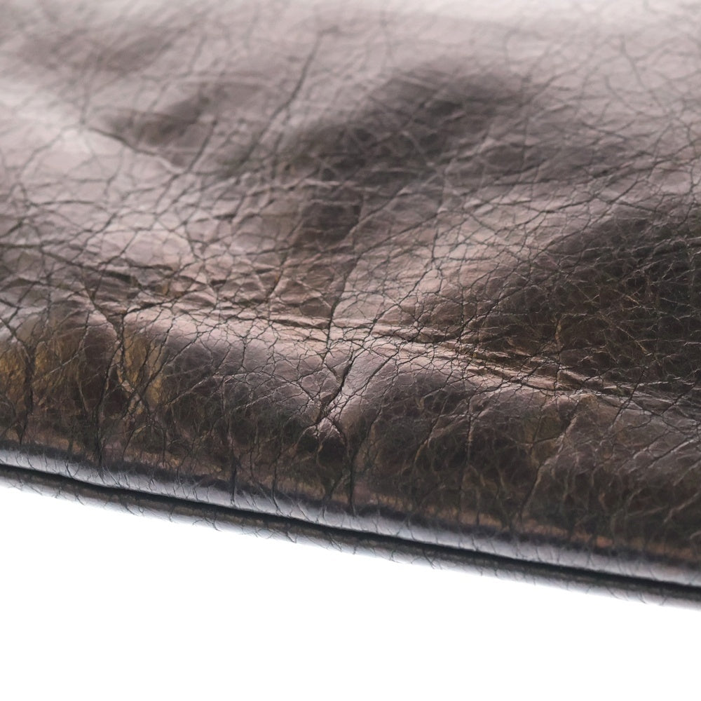 BALENCIAGA(バレンシアガ) The Giant Envelope Clutch Bag ジャイアント レザークラッチバッグ ハンドバッグ ブラック 186162