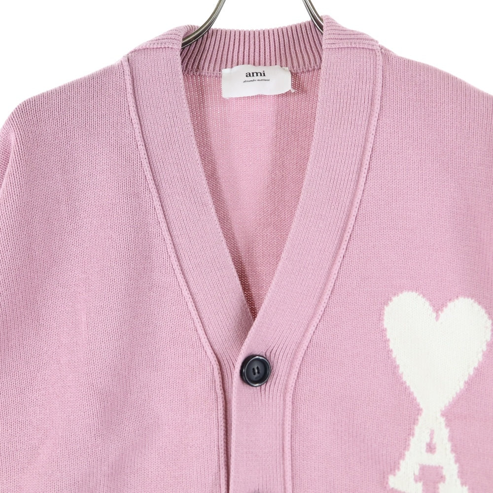 AMI PARIS淡いピンクです ハート刺繍 ニットカーディガンM AMI PARIS淡いピンクです ハート刺繍 ニットカーディガンM AMI PARIS