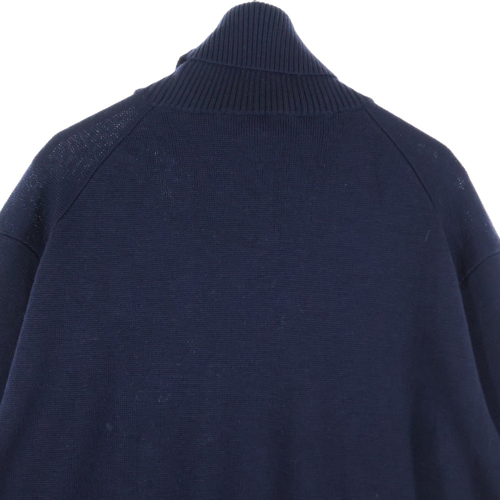 AMI Alexandre Mattiussi(アミアレクサンドルマテュッシ) ハートロゴ刺繍 ハイネックニットセーター ネイビー H20HK202.001