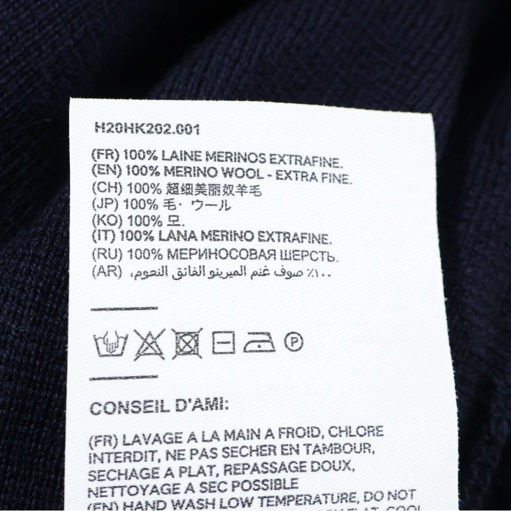 AMI Alexandre Mattiussi(アミアレクサンドルマテュッシ) ハートロゴ刺繍 ハイネックニットセーター ネイビー H20HK202.001