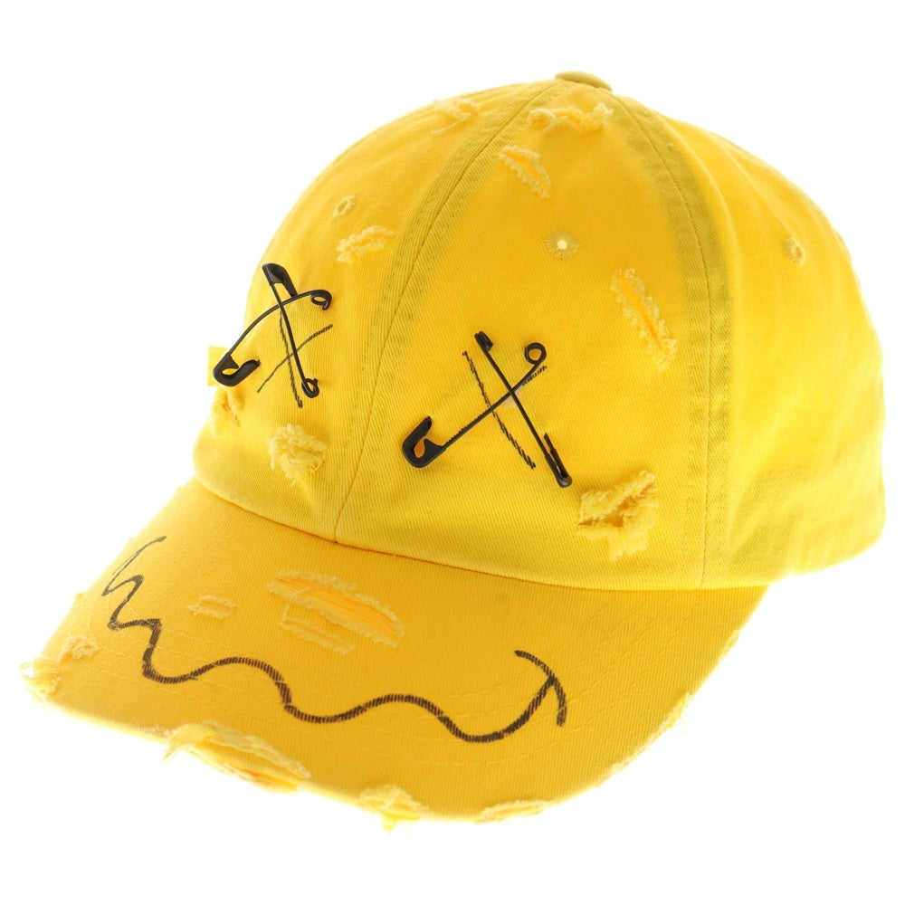 99%is(ナインティナインパーセントイズ) Smile Cap スマイル ダメージ加工キャップ 帽子 イエロー