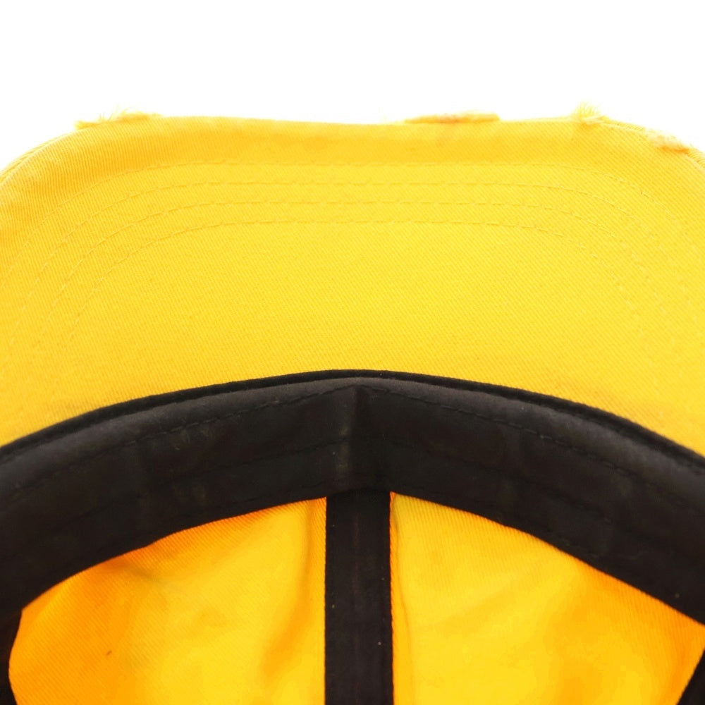 99%is(ナインティナインパーセントイズ) Smile Cap スマイル ダメージ加工キャップ 帽子 イエロー