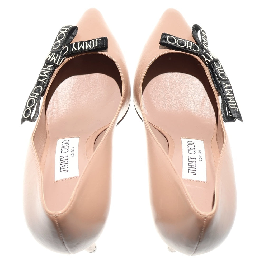 JIMMY CHOO(ジミーチュウ) LOGO RIBBON PUMPS ロゴリボンパンプス ピンク