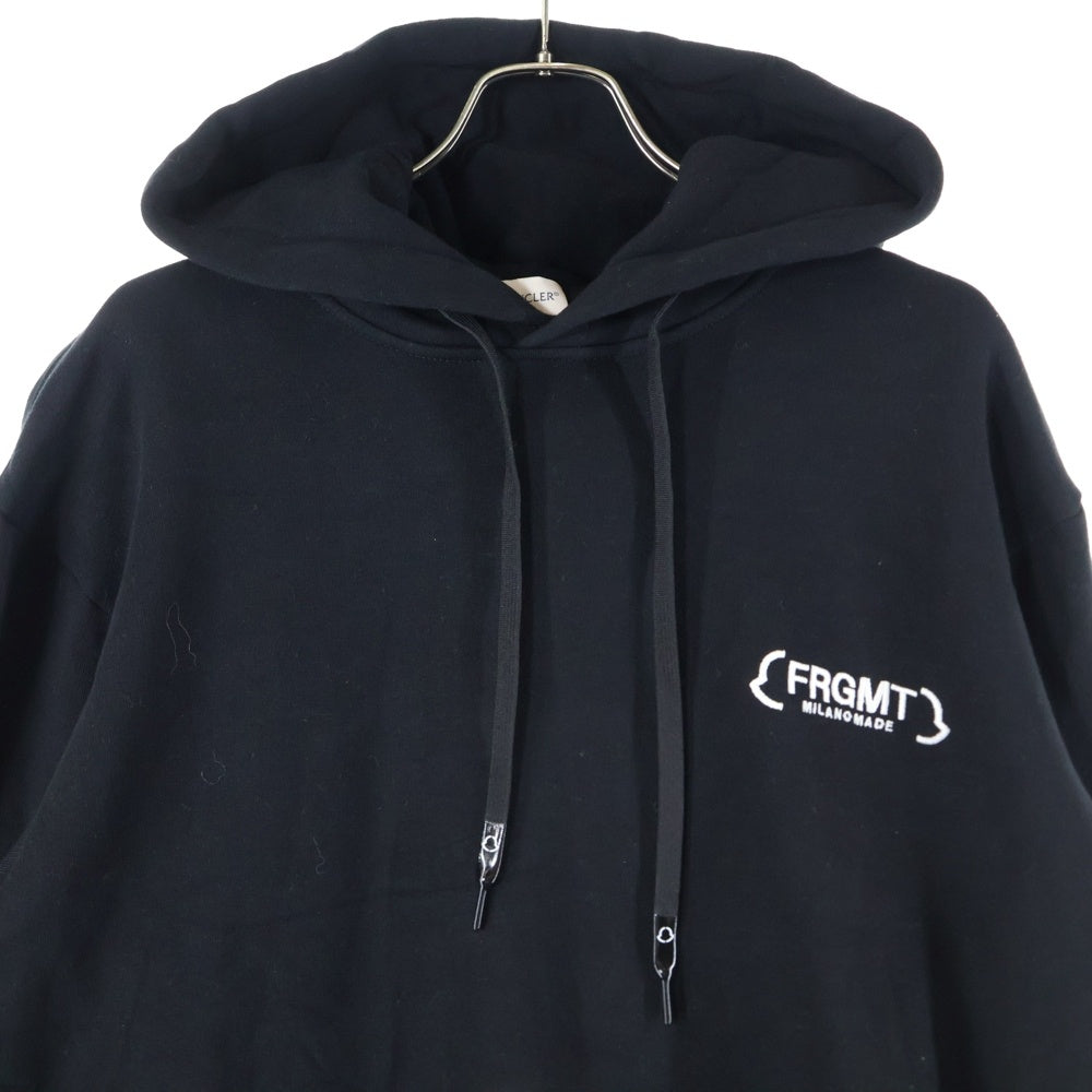 MONCLER(モンクレール) 22SS ×FRGMT Genius Hoodie フラグメント ロゴ刺繍 プルオーバースウェットパーカー ブラック H209U8G00002