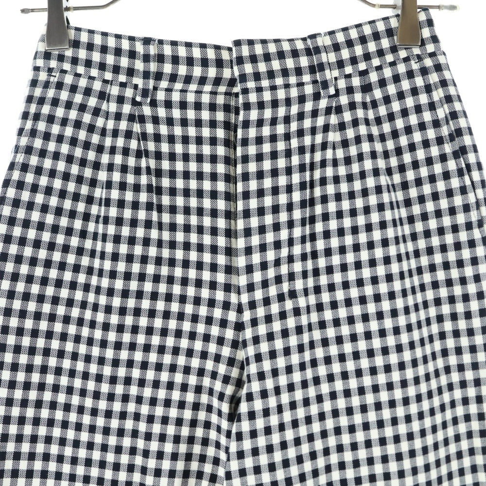 AMI Alexandre Mattiussi(アミアレクサンドルマテュッシ) チェック スラックスパンツ ブラック/ホワイト レディース E20HT402