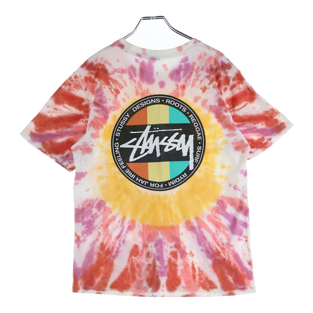 STUSSY(ステューシー) REGGAE DOT TIE DYE SS TEE タイダイ総柄半袖Tシャツ マルチ