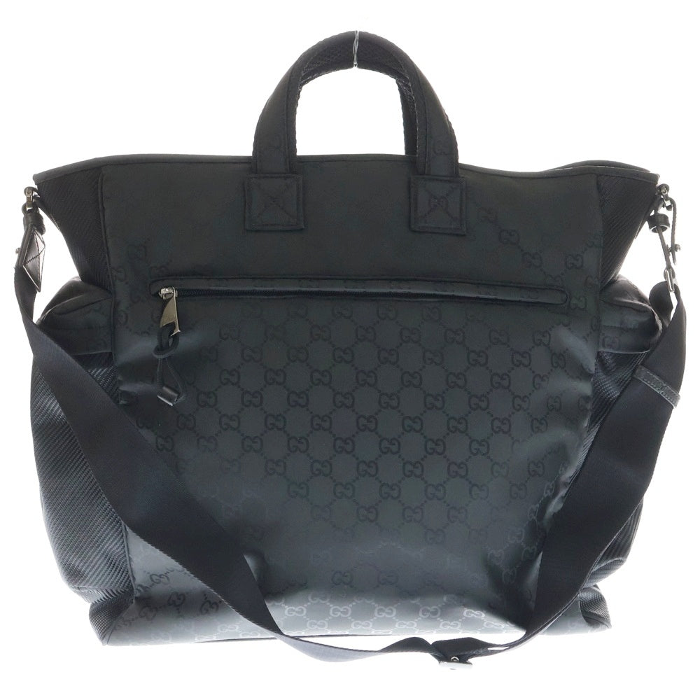 GUCCI(グッチ) 2WAY GG総柄 ナイロンハンドバッグ ショルダーバッグ ブラック 818962