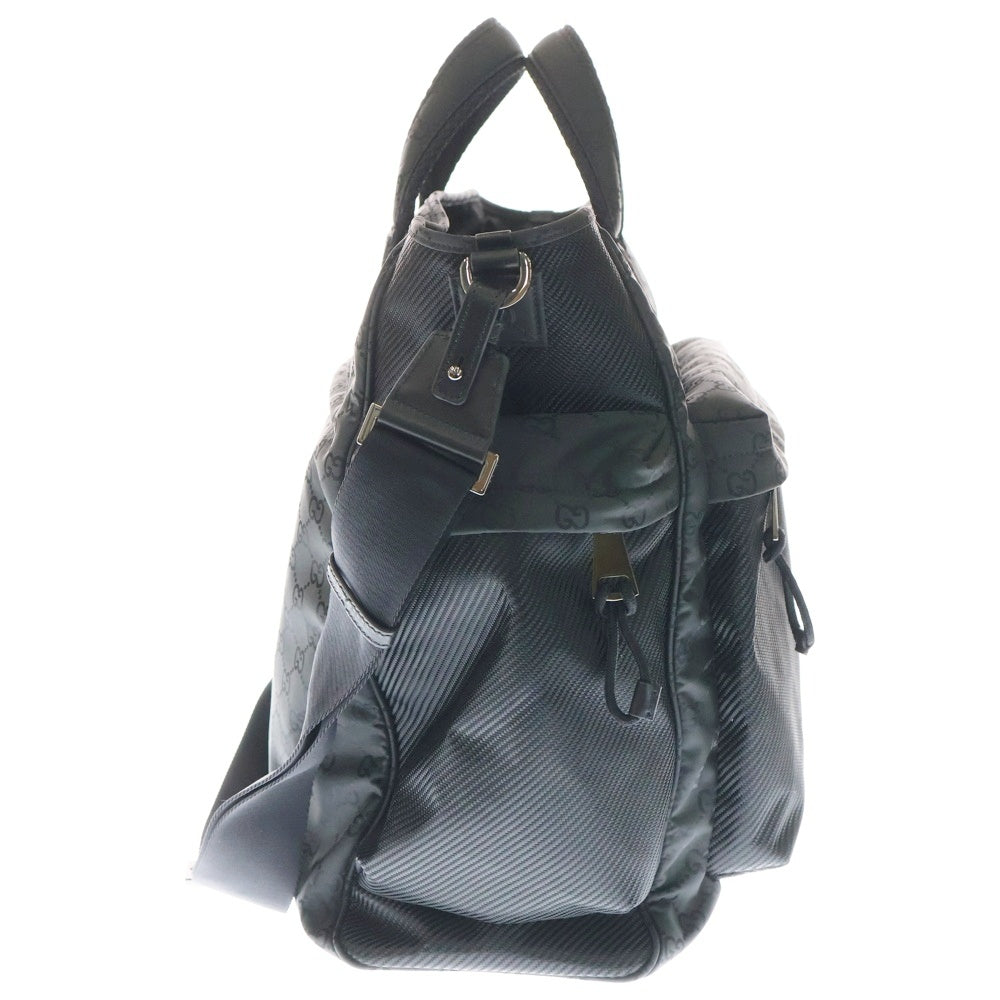 GUCCI(グッチ) 2WAY GG総柄 ナイロンハンドバッグ ショルダーバッグ ブラック 818962