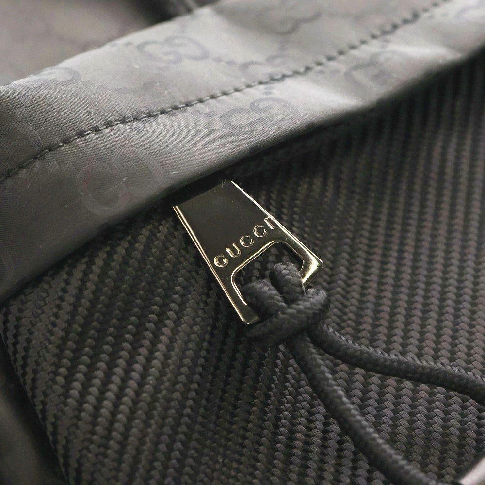 GUCCI(グッチ) 2WAY GG総柄 ナイロンハンドバッグ ショルダーバッグ ブラック 818962