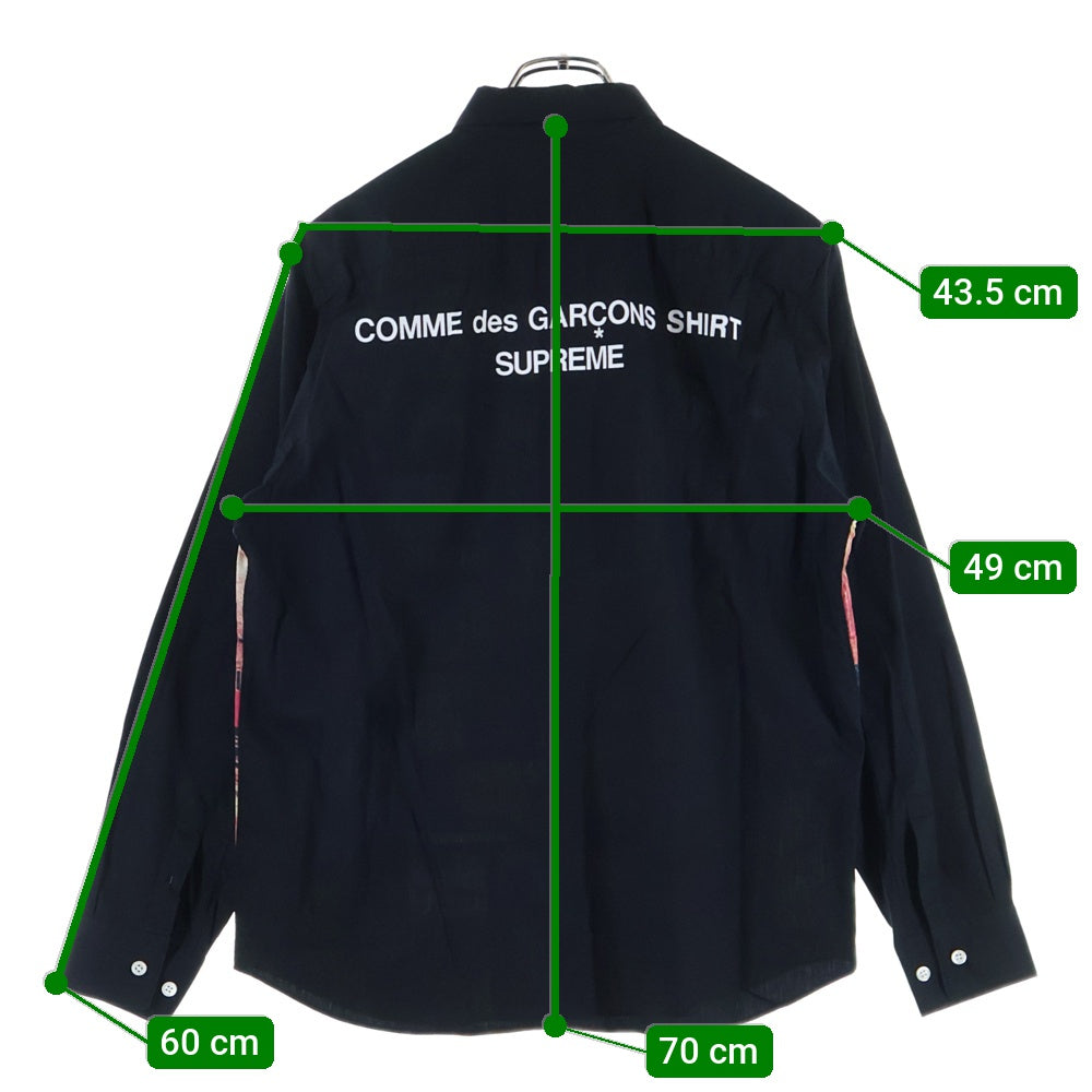 SUPREME(シュプリーム) 18AW ×COMME des GARCONS SHIRT Patchwork Button Up Shirt コムデギャルソン パッチワーク総柄長袖シャツ ブラック