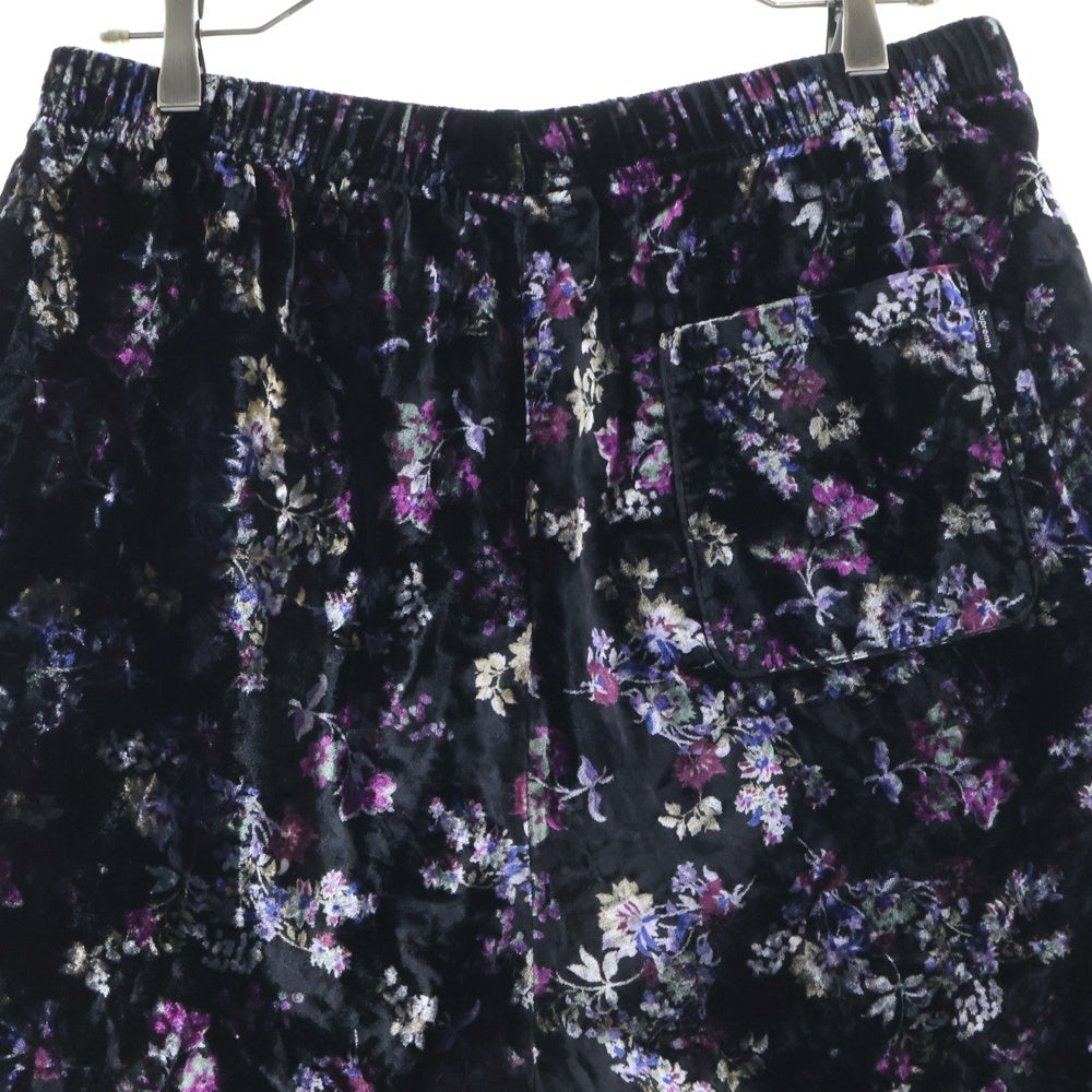 SUPREME(シュプリーム) 19AW Floral Velour Shorts フローラル ベロア ハーフパンツ ショーツ ブラック
