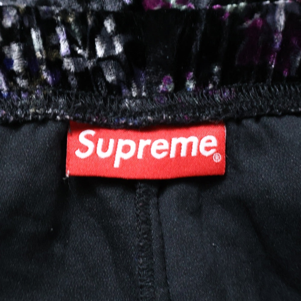 SUPREME(シュプリーム) 19AW Floral Velour Shorts フローラル ベロア ハーフパンツ ショーツ ブラック