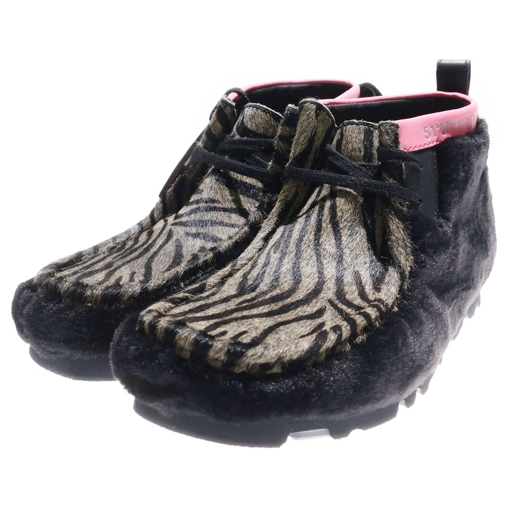 Clarks(クラークス) Wallabee Gen tiger PRT ワラビー ハラコ ブーツ ブラック