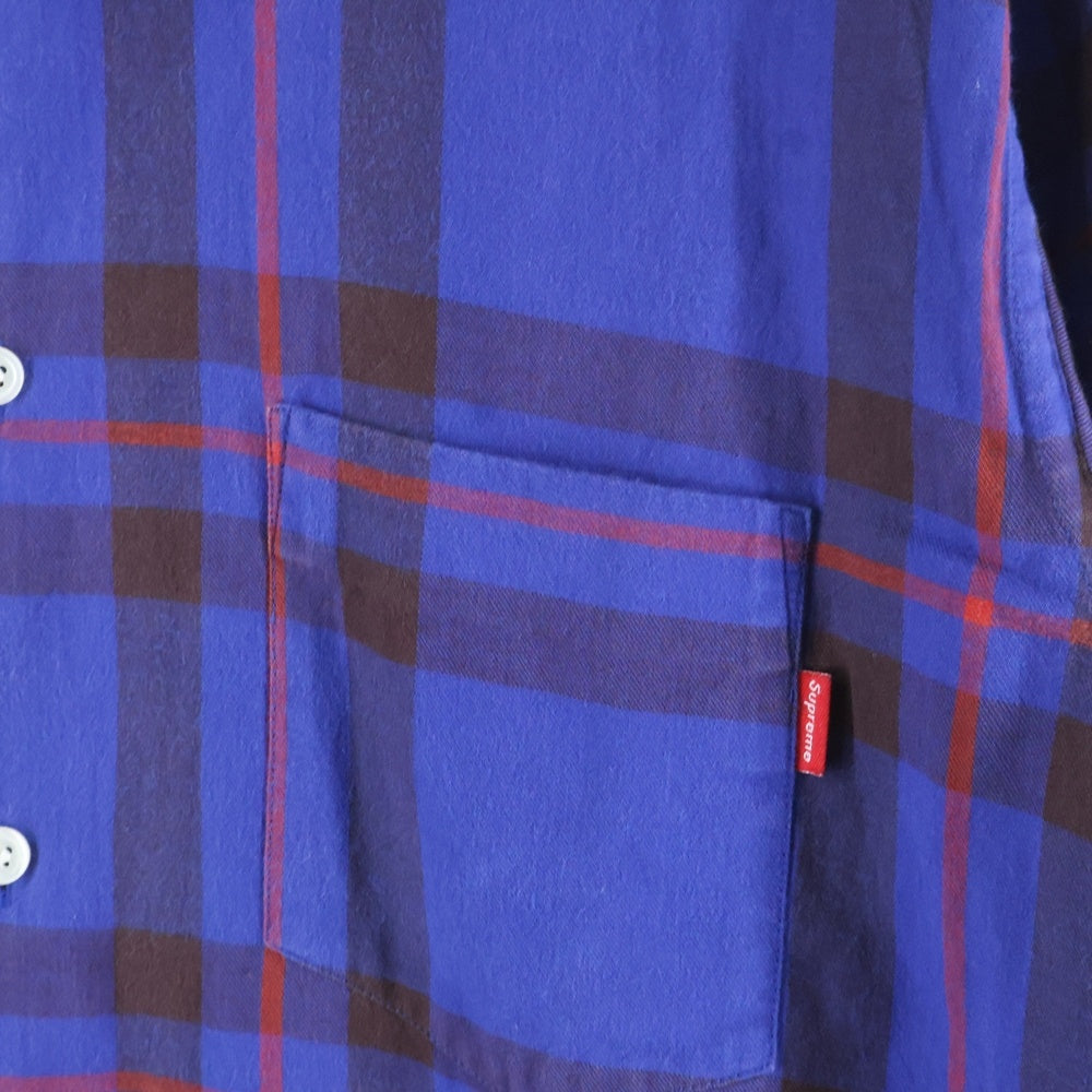 SUPREME(シュプリーム) 15AW ×COMME des GARCONS Lightweight Flannel Shirt コムデギャルソン フランネル 長袖シャツ ブルー/レッド
