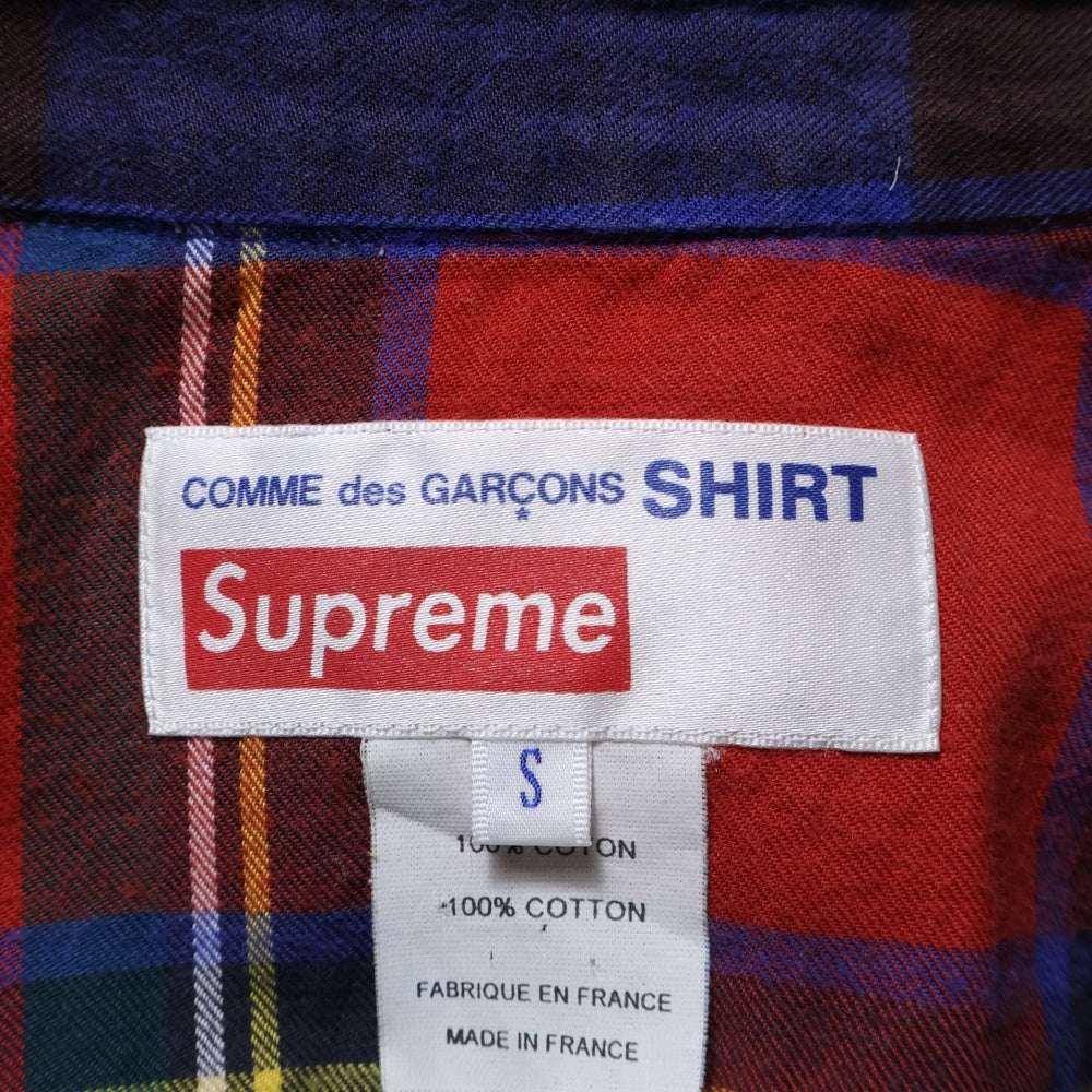 SUPREME(シュプリーム) 15AW ×COMME des GARCONS Lightweight Flannel Shirt コムデギャルソン フランネル 長袖シャツ ブルー/レッド