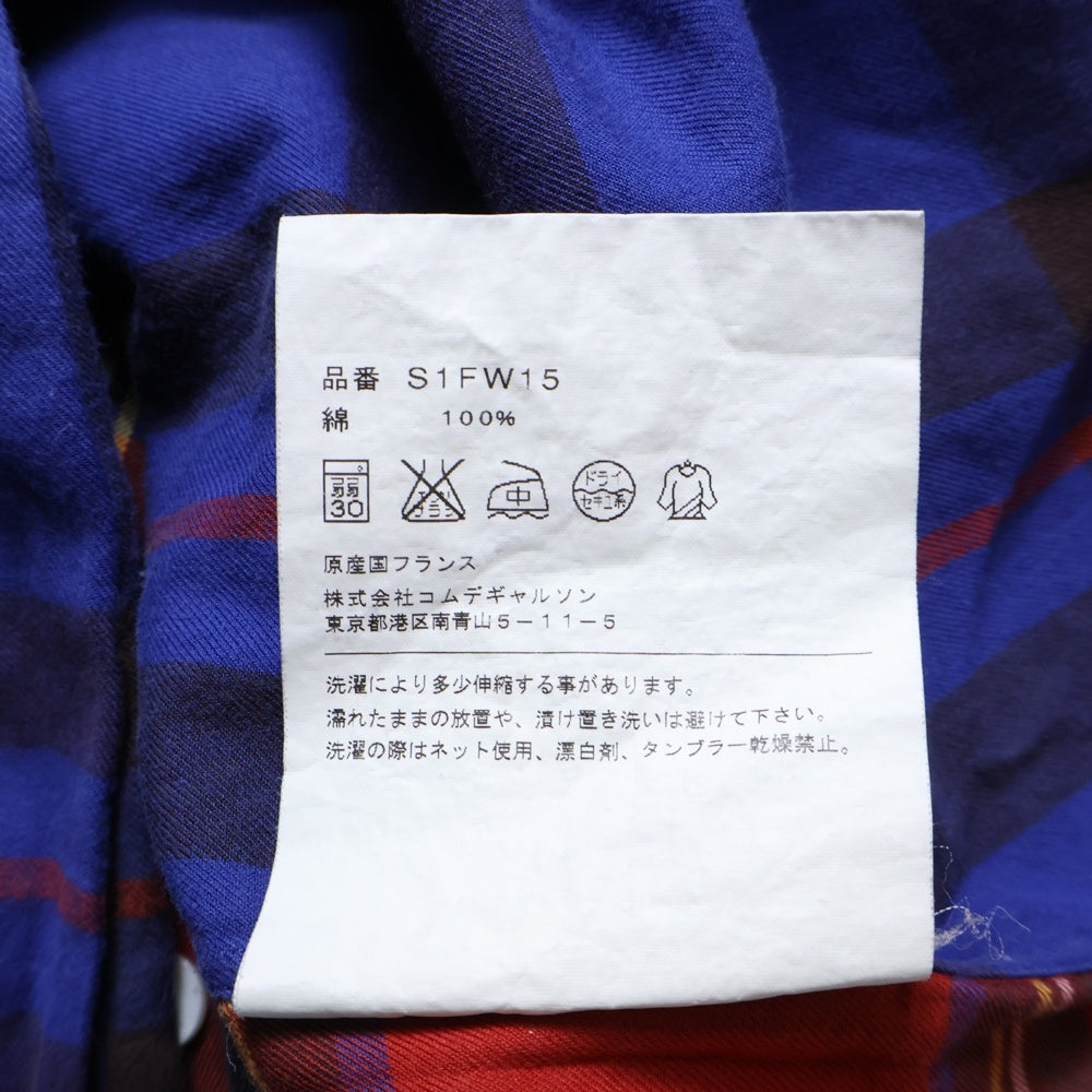 SUPREME(シュプリーム) 15AW ×COMME des GARCONS Lightweight Flannel Shirt コムデギャルソン フランネル 長袖シャツ ブルー/レッド