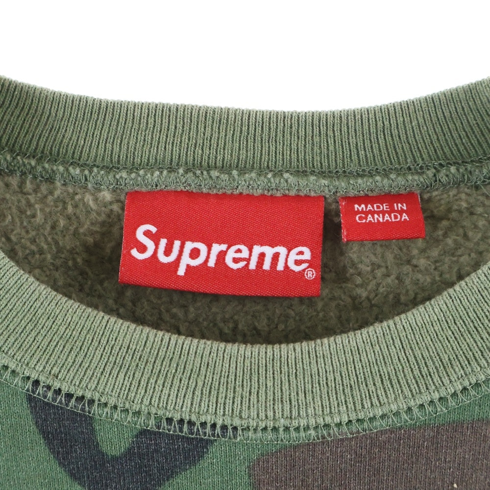 SUPREME(シュプリーム) 15AW Box Logo Crewneck カモフラージュ 迷彩 ボックスロゴ クルーネックスウェットトレーナー カーキ