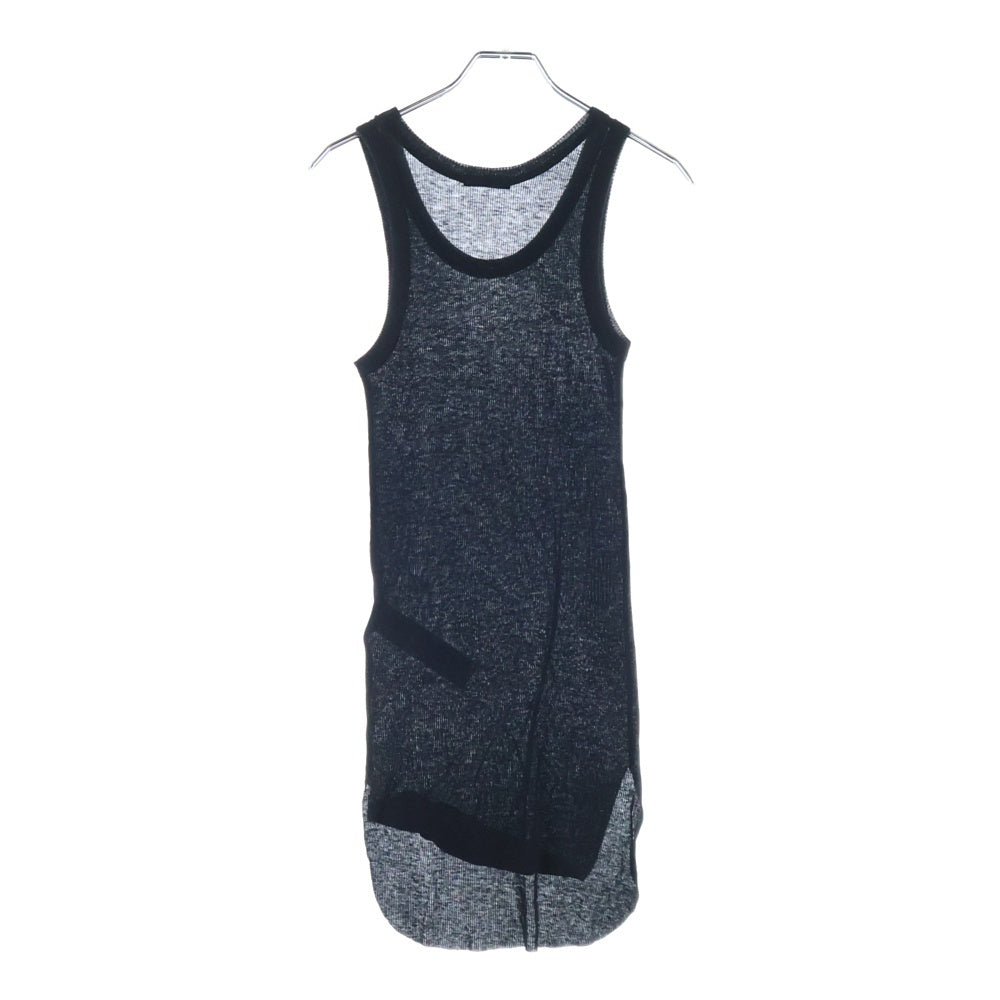 ANN DEMEULEMEESTER(アンドゥムルメステール) 23AW Cashmere Tank Top カシミヤ混 タンクトップ ノースリーブシャツ ブラック 2102-W-JE01-230-099