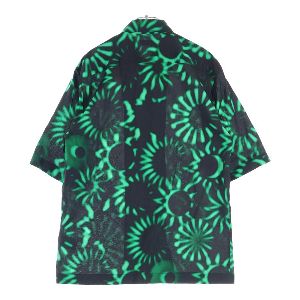 DRIES VAN NOTEN(ドリスヴァンノッテン) 23SS High Summer Shirt 総柄 開襟半袖シャツ ブラック