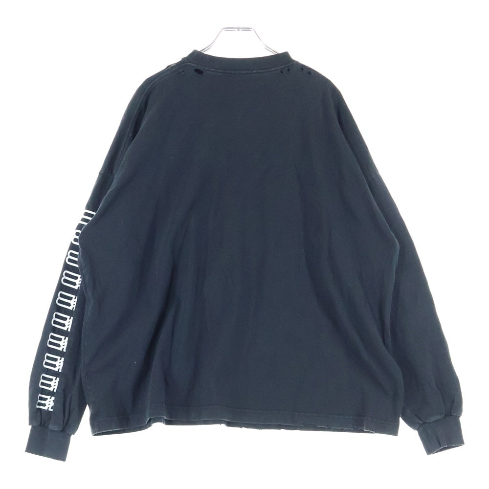 BALENCIAGA(バレンシアガ) 22AW オーバーサイズドヴィンテージBBロゴ長袖Tシャツ ブラック 699191 TMVG7