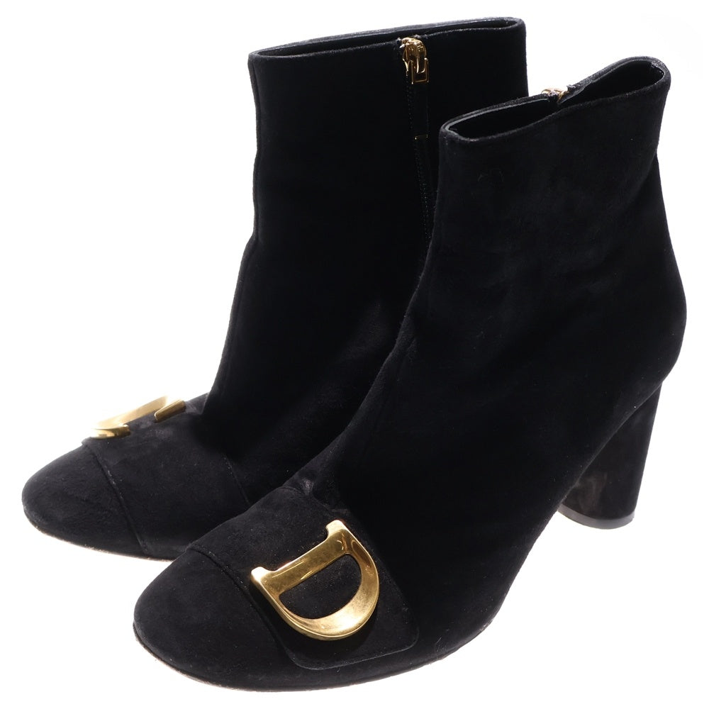 Christian Dior(クリスチャンディオール) 23AW C'EST DIOR スウェードレザー ショートブーツ ブラック レディース