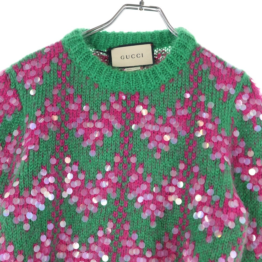 GUCCI(グッチ) Crop Sequin Sweater クロップ スパンコールニット