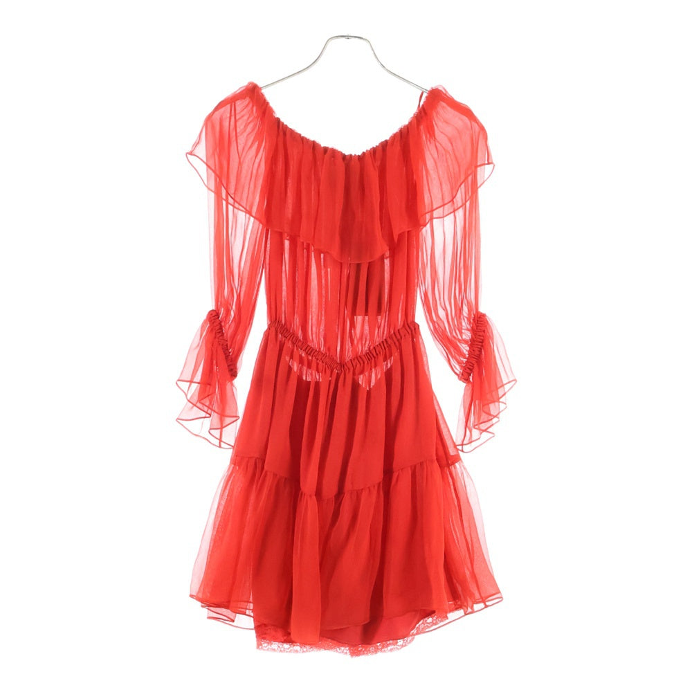 GUCCI(グッチ) 23AW Silk Mini Dress シルク ミニドレス レディース レッド 730915 ZHS57