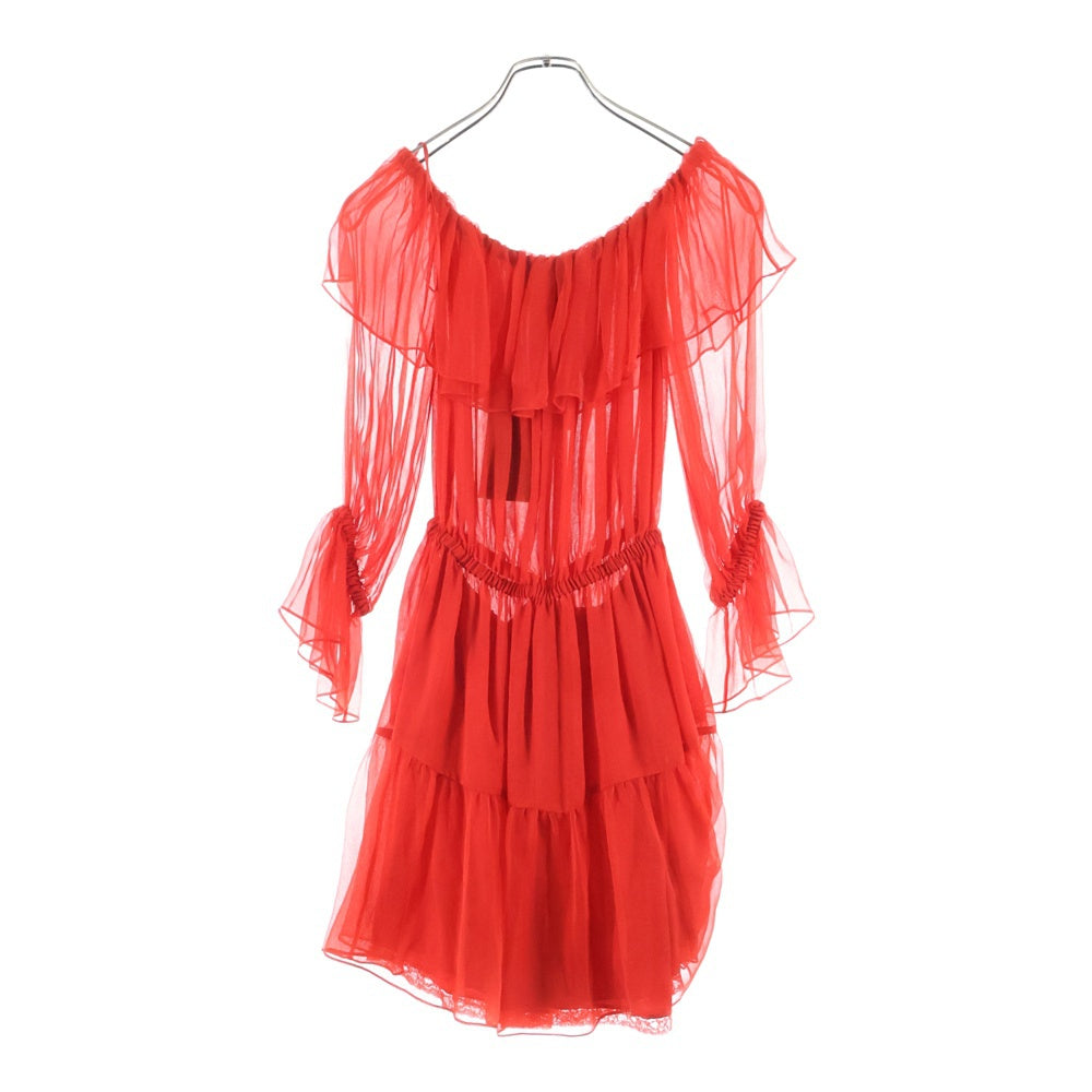 GUCCI(グッチ) 23AW Silk Mini Dress シルク ミニドレス レディース レッド 730915 ZHS57