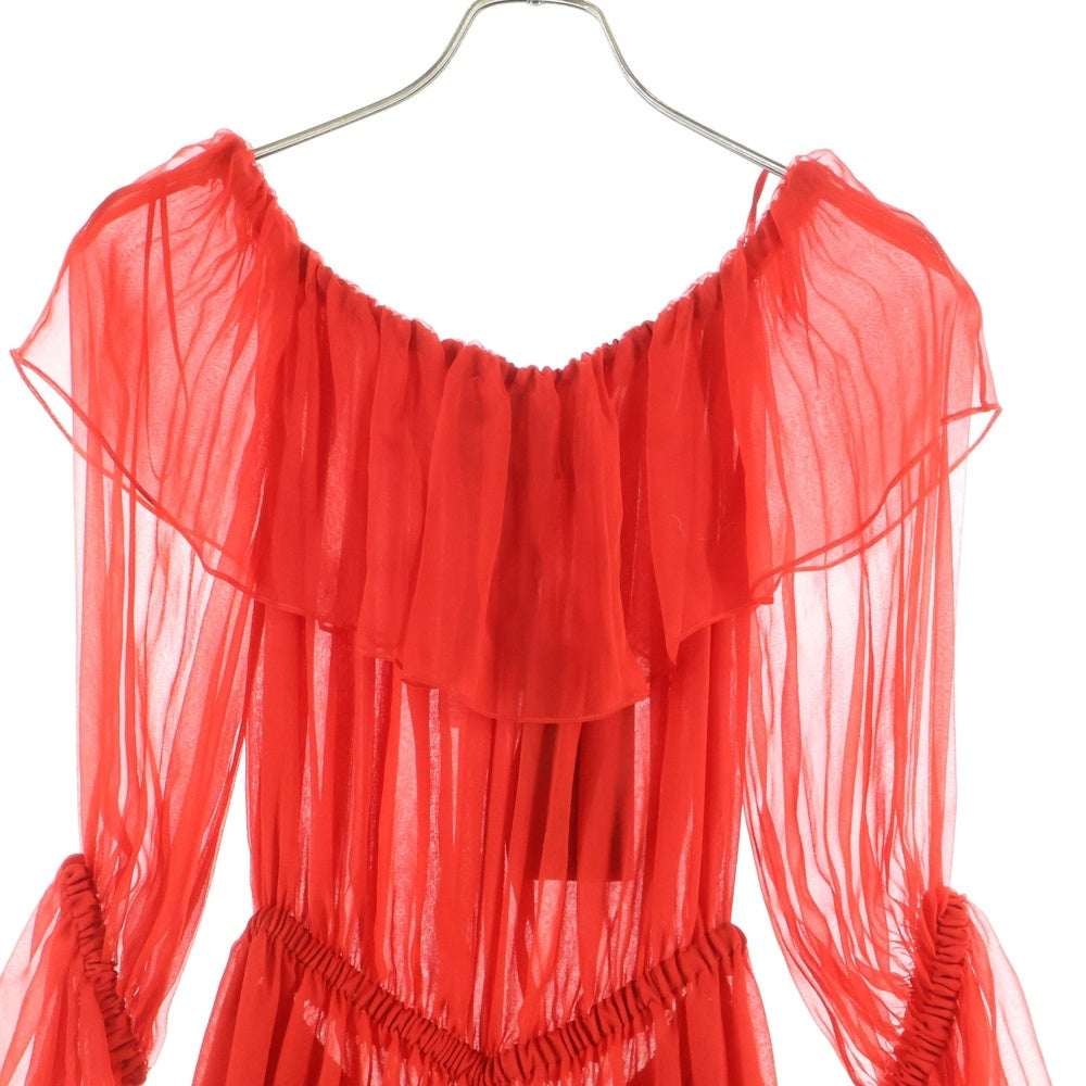 GUCCI(グッチ) 23AW Silk Mini Dress シルク ミニドレス レディース レッド 730915 ZHS57