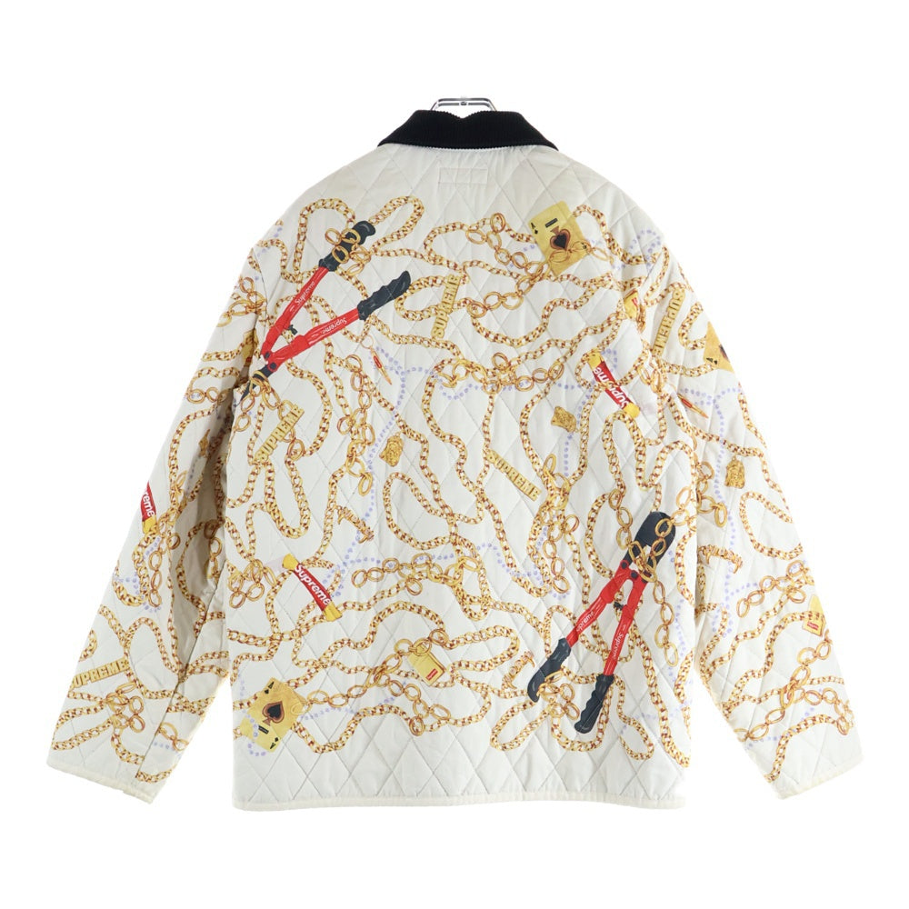 SUPREME(シュプリーム) 20AW Chains Quilted Jacket チェーンプリント キルティング ジャケット ホワイト