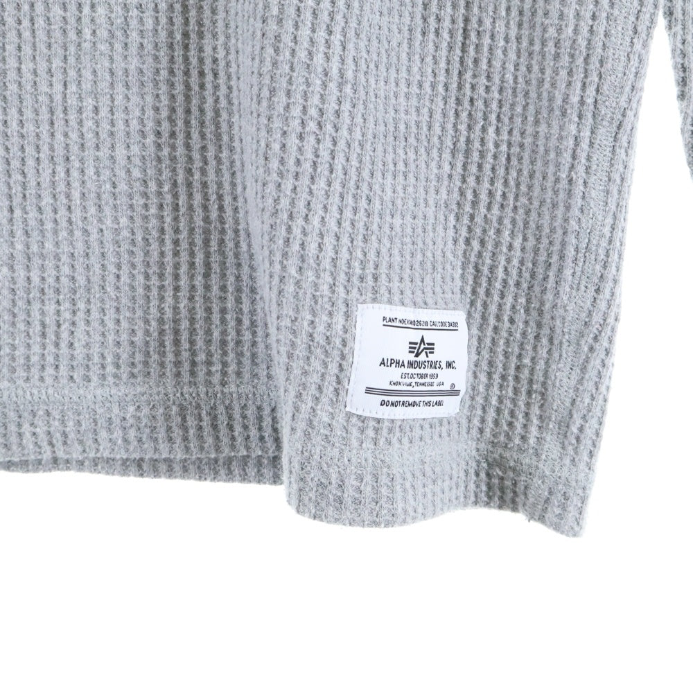 ALPHA INDUSTRIES(アルファ インダストリーズ) サーマル ロングスリーブ 長袖Tシャツ グレー