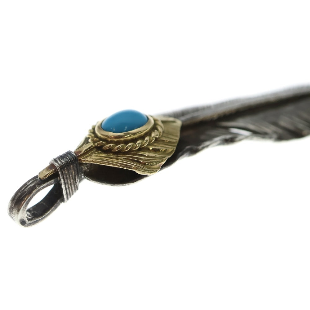 goro's ゴローズ　上金金縄ターコイズフェザー左向き　現行 goro's(ゴローズ) 【現行】上金金縄ターコイズ特大フェザー 左向き