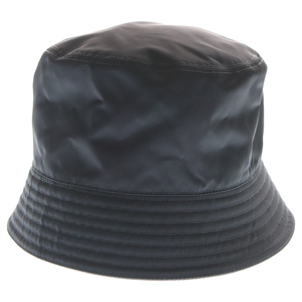 PRADA(プラダ) RE-NYLON リナイロン ラバー トライアングルロゴ バケットハット 帽子 ブラック