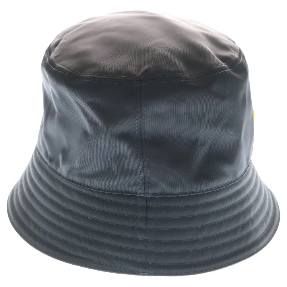 PRADA(プラダ) RE-NYLON リナイロン ラバー トライアングルロゴ バケットハット 帽子 ブラック