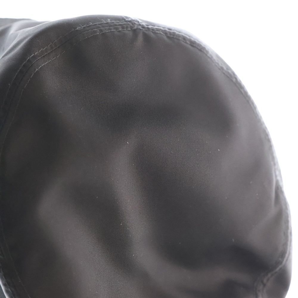 PRADA(プラダ) RE-NYLON リナイロン ラバー トライアングルロゴ バケットハット 帽子 ブラック