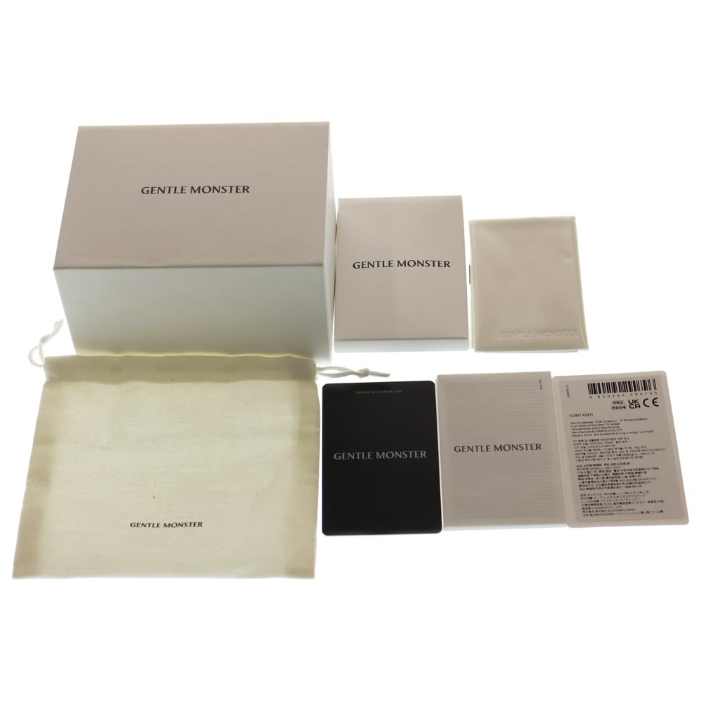 GENTLE MONSTER(ジェントルモンスター) Cubit 02 メタルフレーム 折り畳み カラーサングラス 眼鏡 シルバー