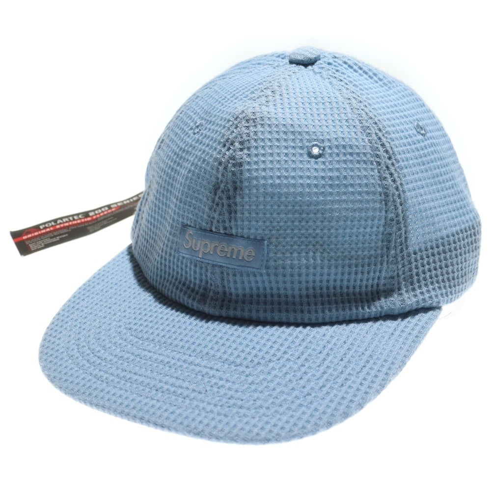 SUPREME(シュプリーム) 24AW Polartec Waffle Small Box 6-Panel ポーラテック ワッフル スモールボックスロゴ 6パネルキャップ 帽子 ブルー
