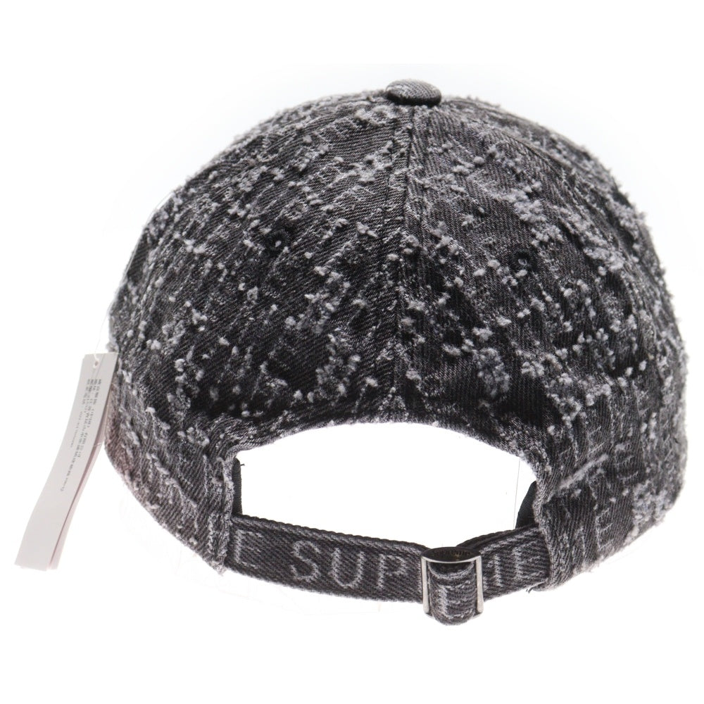 SUPREME(シュプリーム) 24AW Needle Punch Denim 6-Panel ニードルパンチ ロゴ刺繍 デニム 6パネルキャップ 帽子 グレー