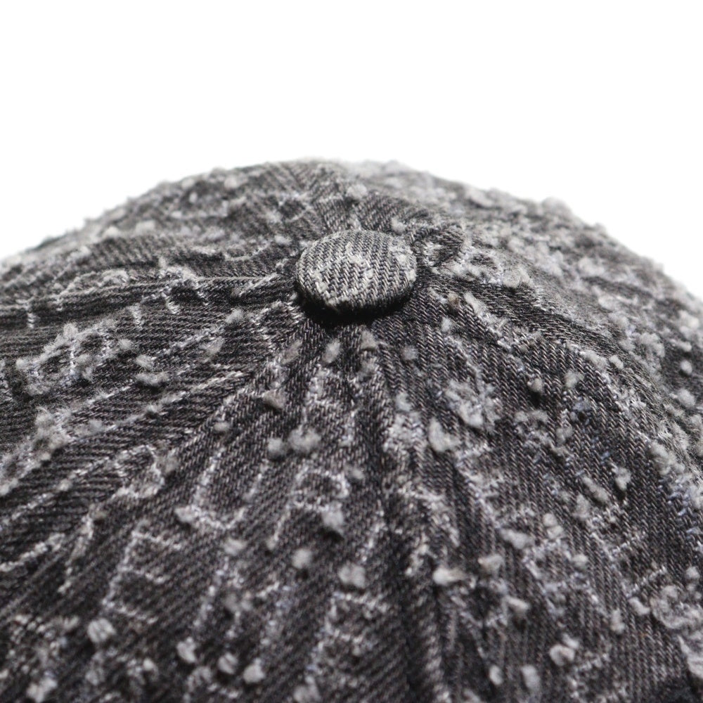 SUPREME(シュプリーム) 24AW Needle Punch Denim 6-Panel ニードルパンチ ロゴ刺繍 デニム 6パネルキャップ 帽子 グレー