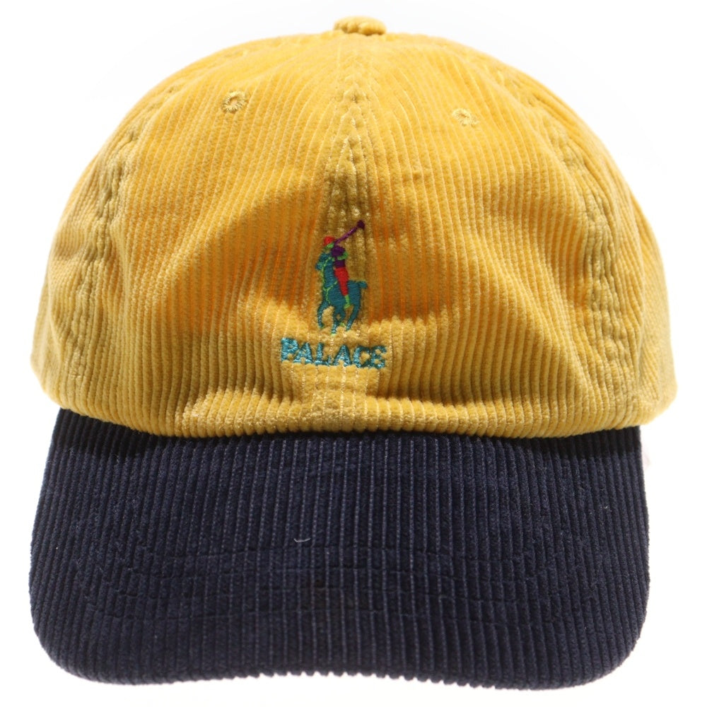 POLO RALPH LAUREN(ポロラルフローレン) ×PALACE Corduroy Classic Polo Cap パレス ロゴ刺繍 コーデュロイキャップ 帽子 イエロー