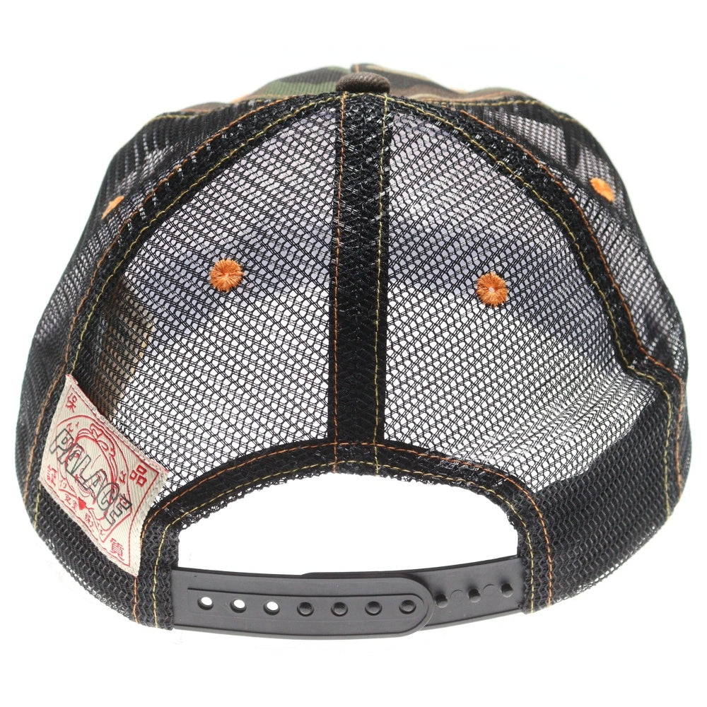 EVISU(エビス) 23SS ×PALACE Denim Mesh Trucker Cap パレス 刺繍 カモフラージュ 迷彩 メッシュトラッカーキャップ 帽子 カーキ