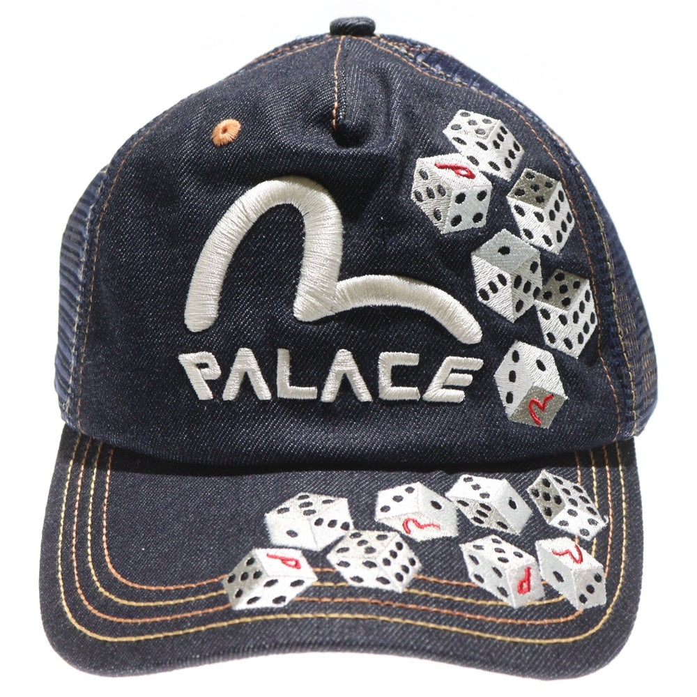 EVISU(エビス) 23SS ×PALACE Dice Denim Mesh Trucker Cap パレス