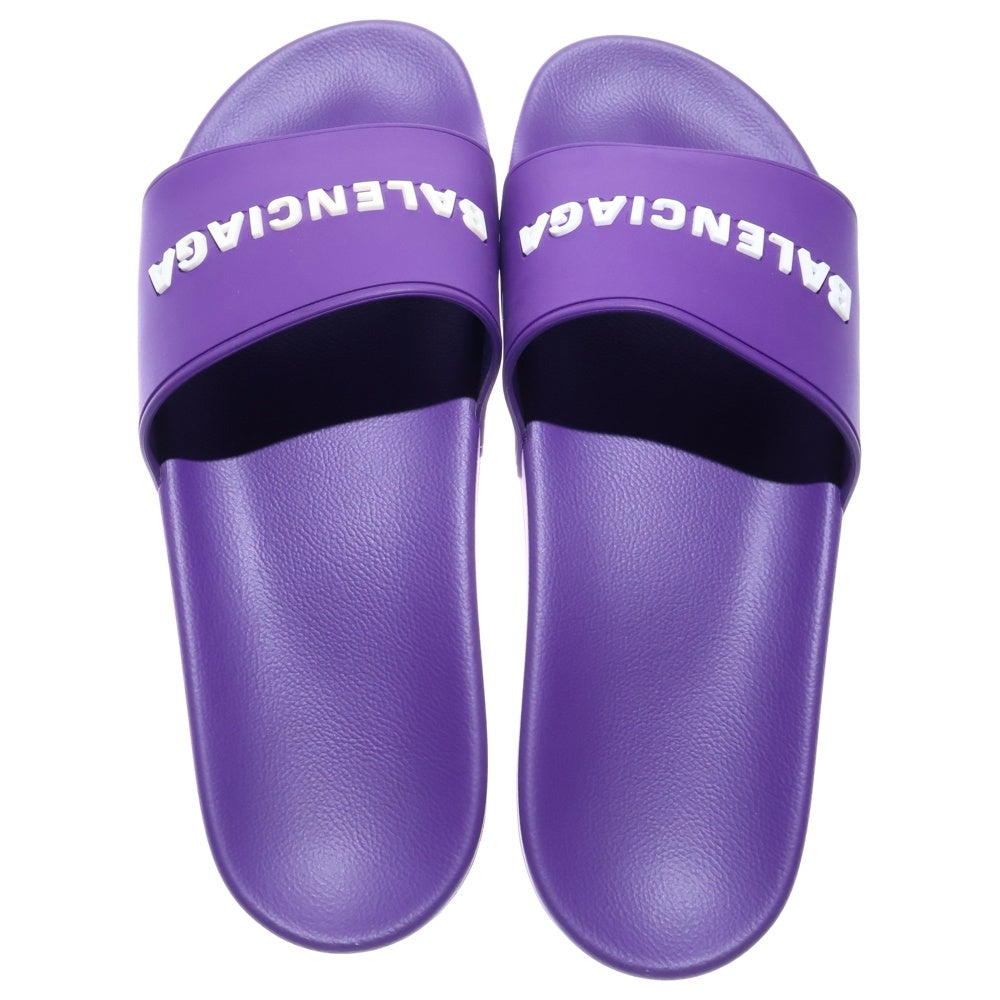 BALENCIAGA(バレンシアガ) POOL SLIDE ロゴ スライドサンダル パープル
