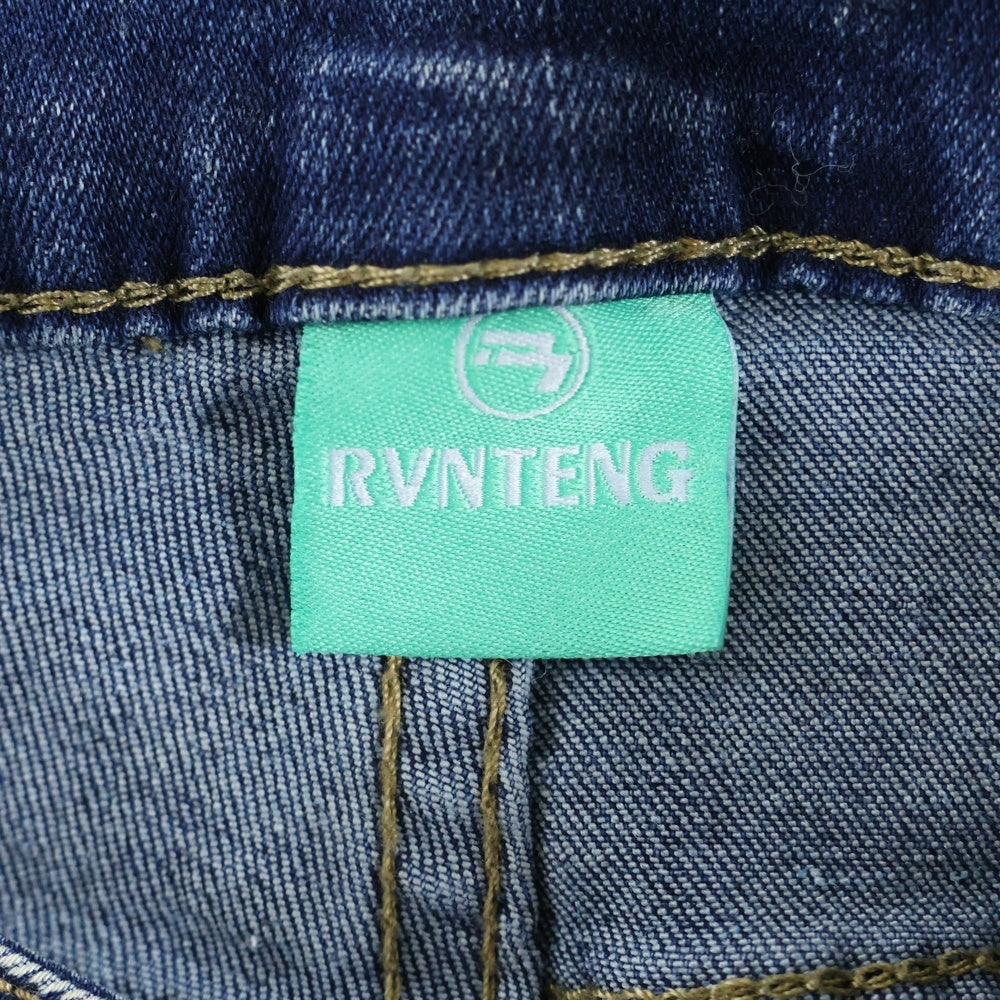 NO BRAND(ノーブランド) RVNTENG Belt Flare Denim Pants ベルト フレアデニムパンツ インディゴ レディース